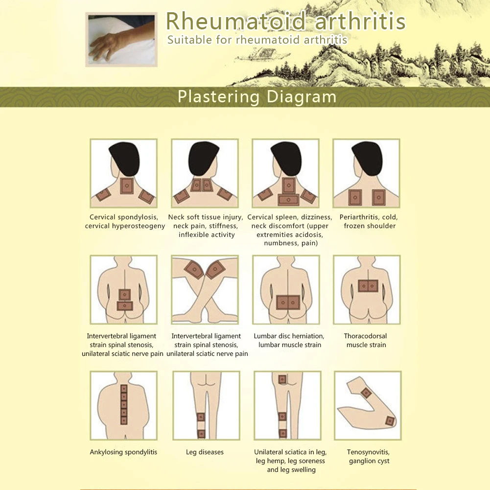 

8Pcs Chinese Red Tiger Balm Neck For Joint Back Knee Rheumatism Arthritis Pain Relief Balm Sticker