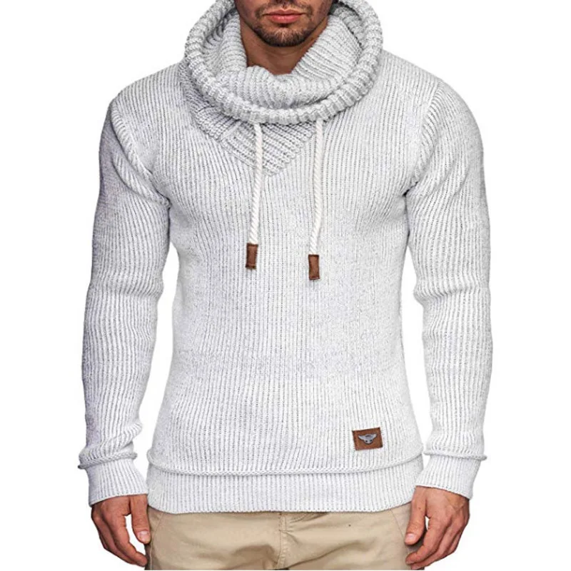 Мужская жаккардовая куртка ZOGAA вязаный свитер с длинными рукавами и