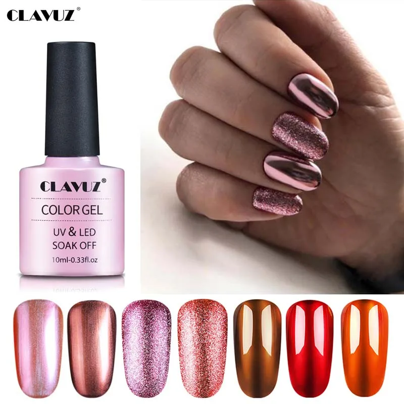 CLAVUZ 10 мл Платиновый + металлический титановый серебристый эффект лак для ногтей