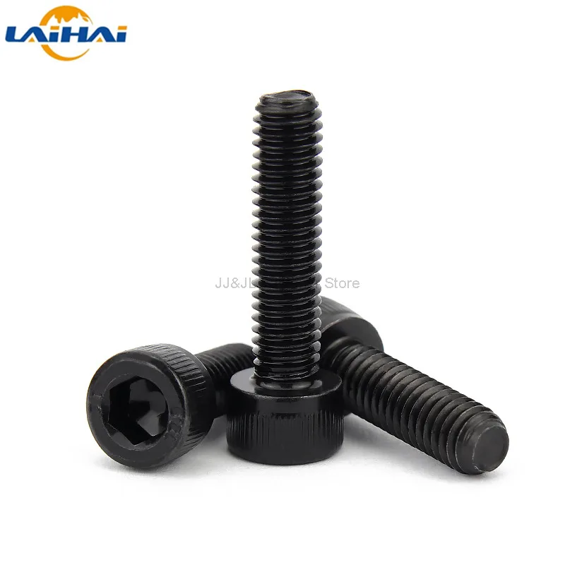 10pcs M3 M4 M5 M6 M8 304 A2 Stainless Steel Black grade 12.9 steel DIN912 Hexagon Hex Socket Head Cap Allen Bolt Screw L=4-120mm