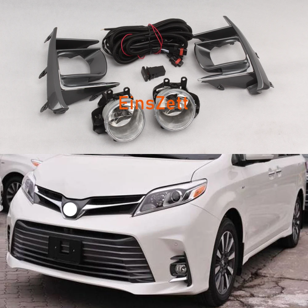 1 комплект Противотуманные фары Дневные Фары Светильник в сборе для Toyota Sienna 2018 2019