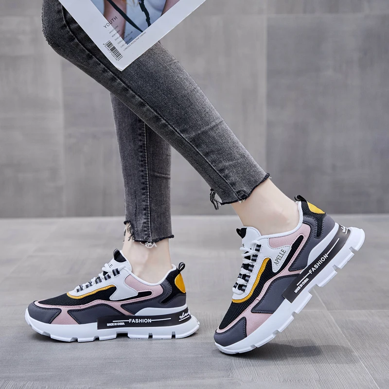 

New splicing contrast color sports running shoes modern minimalist casual outing trend breathable non-slip outdoor hiking shoes