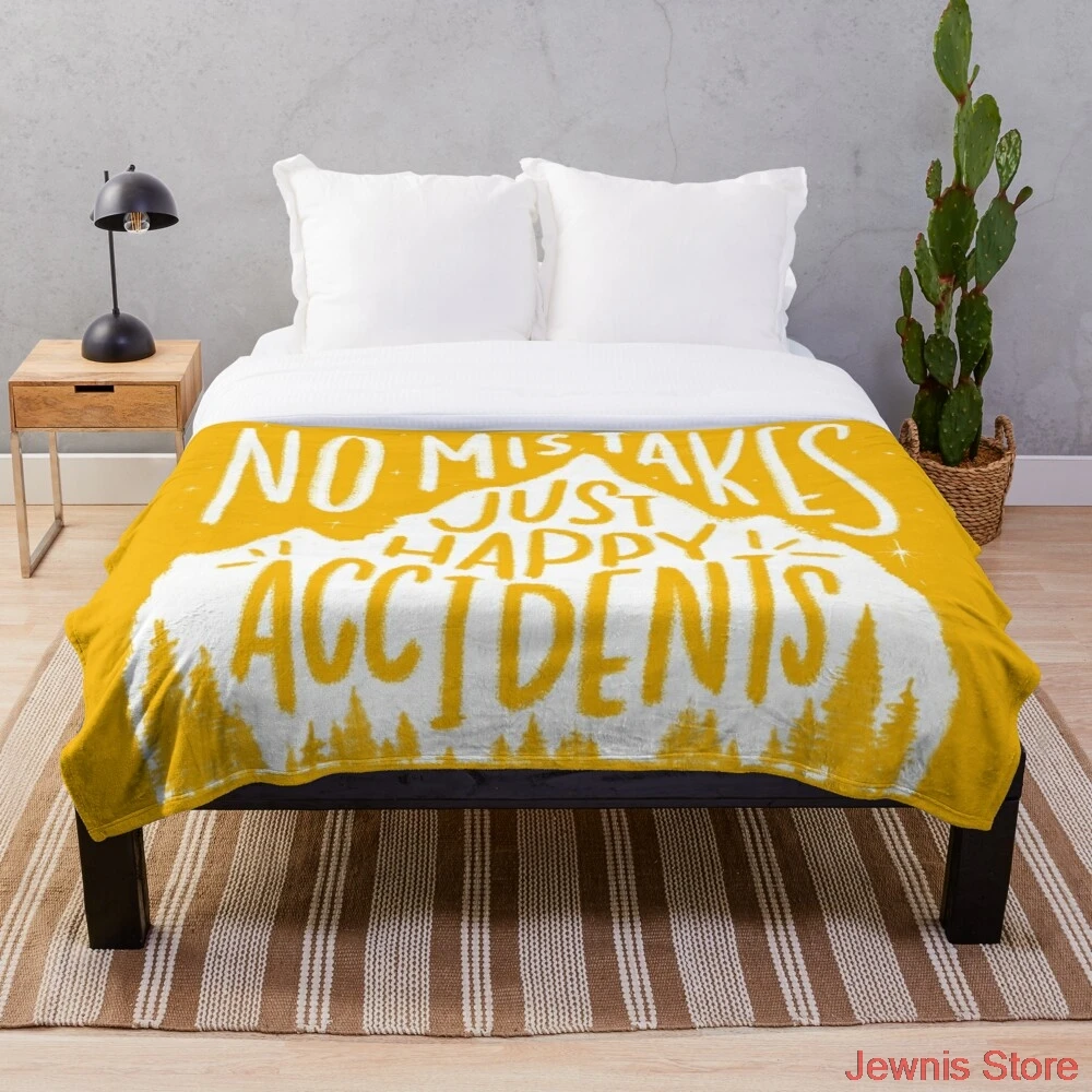 

Sunny No Mistakes Just Happy Accidents Throw Blanket Super Soft Printing Family Car and Sofa Bed throws Summer Office Quilts