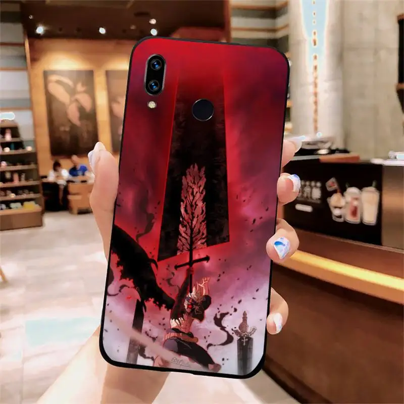 

Dark Black Clover japan Anime Phone Case For Xiaomi Redmi note 7 8 9 t k30 max3 9 s 10 pro lite