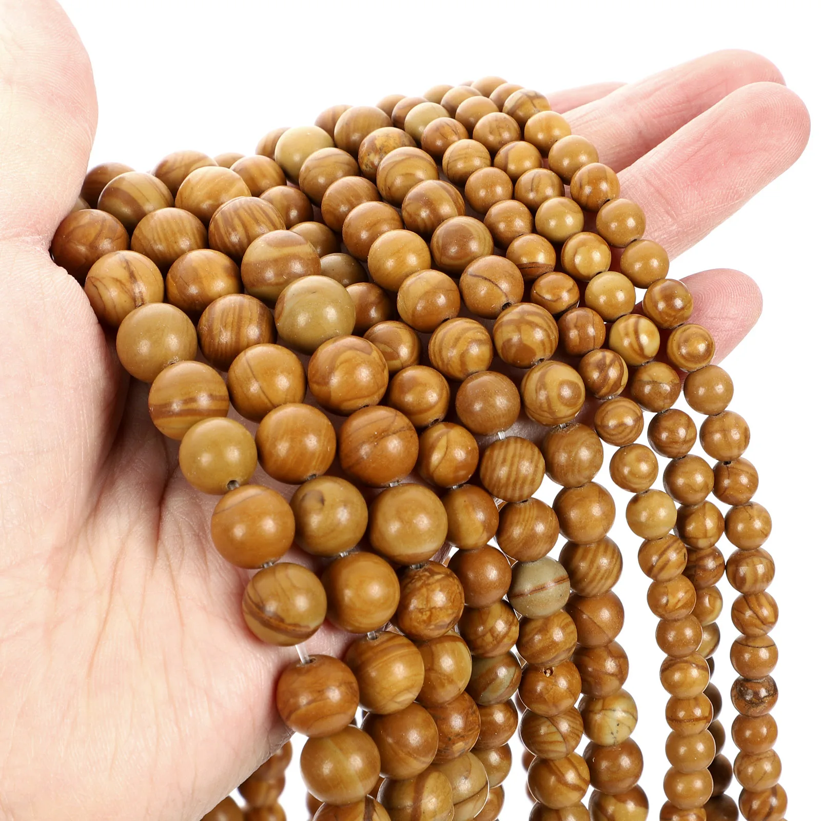 Бисер из натурального камня 15 дюймов гладкий Круглый свободный для изготовления