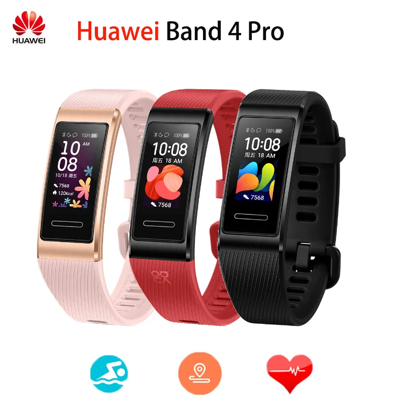 Оригинальный Смарт браслет Huawei Band 4 pro монитор сердечного ритма мониторинг