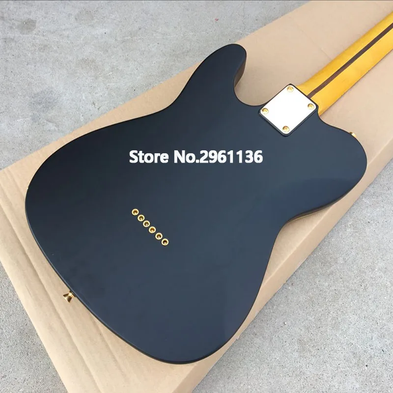 hohe qualität elektrische gitarre tl stil linde korpus mit ahorn hals schwarz matt farbe kundenspezifische elektrische gitarre freies versch