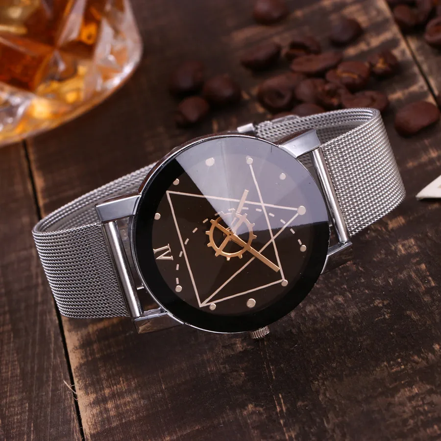 Женские Модные кварцевые часы с креативным рисунком повседневные ремешком из