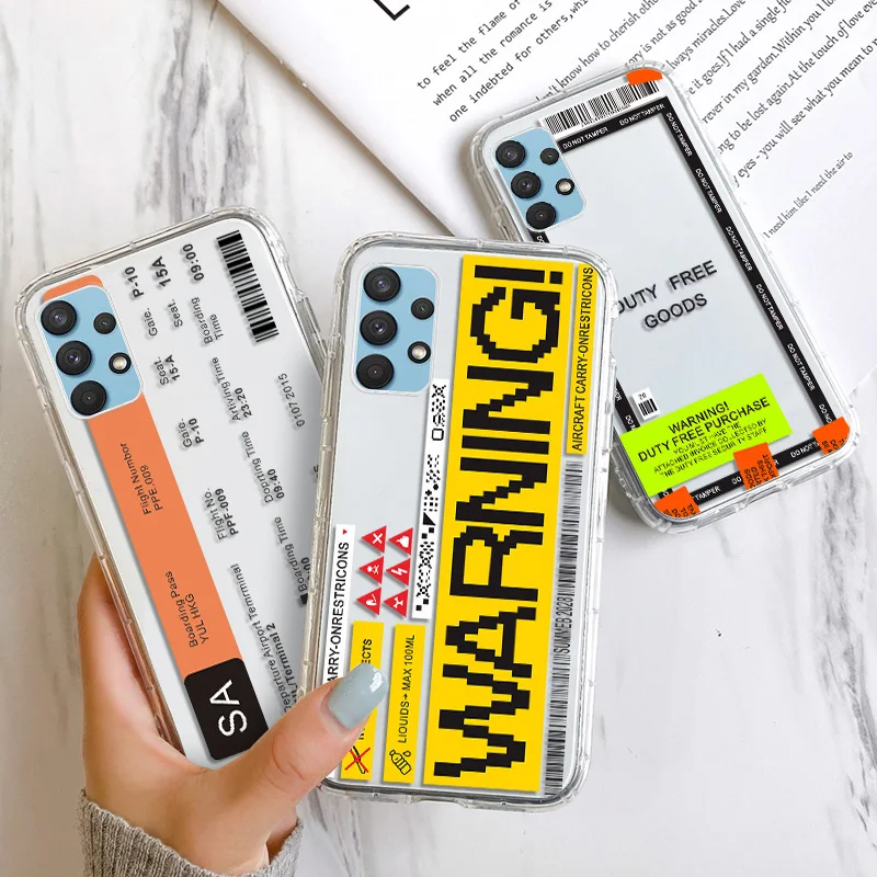 

For Samsung A32 Case For Samsung A51 S20 FE S21 Ultra Plus A52 A12 A50 Note 20 Ultra A71 A21S A31 S10 Plus A10 Air tickets Cover