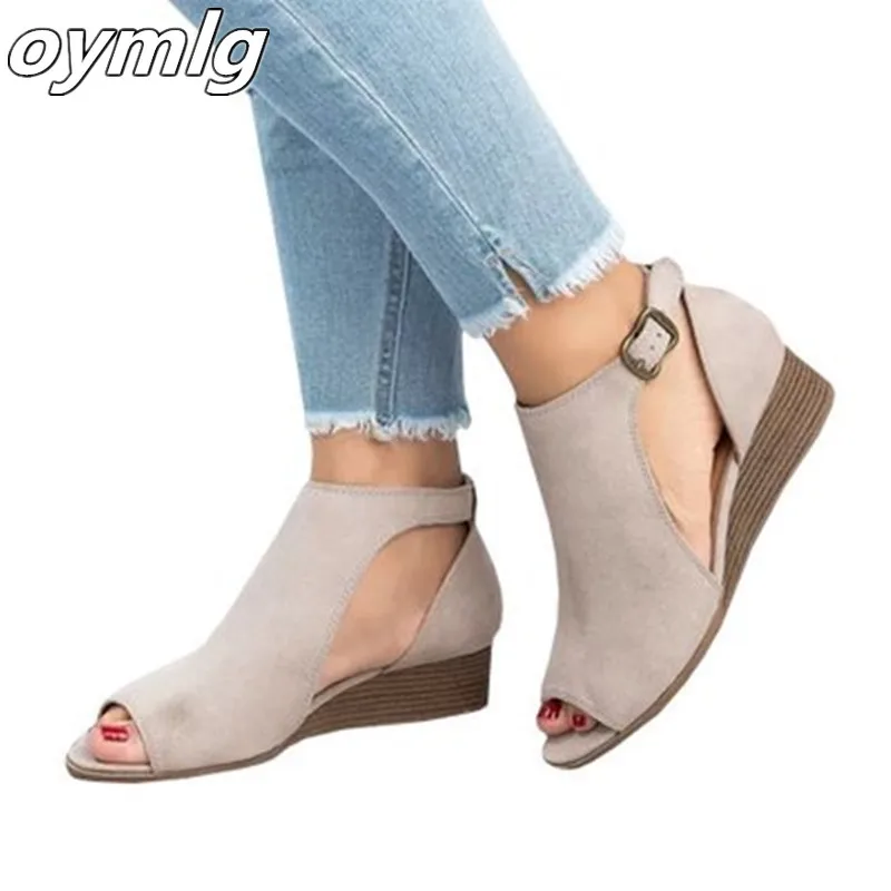 Сандалии женские на платформе босоножки танкетке Повседневная модная обувь с