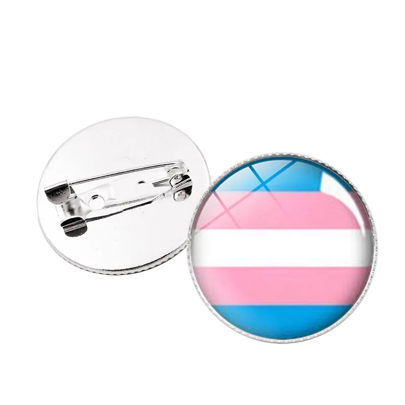 Брошь на лацкан FIMAODZ ЛГБТ гей-Прайд флаги Радуга стеклянная круглая