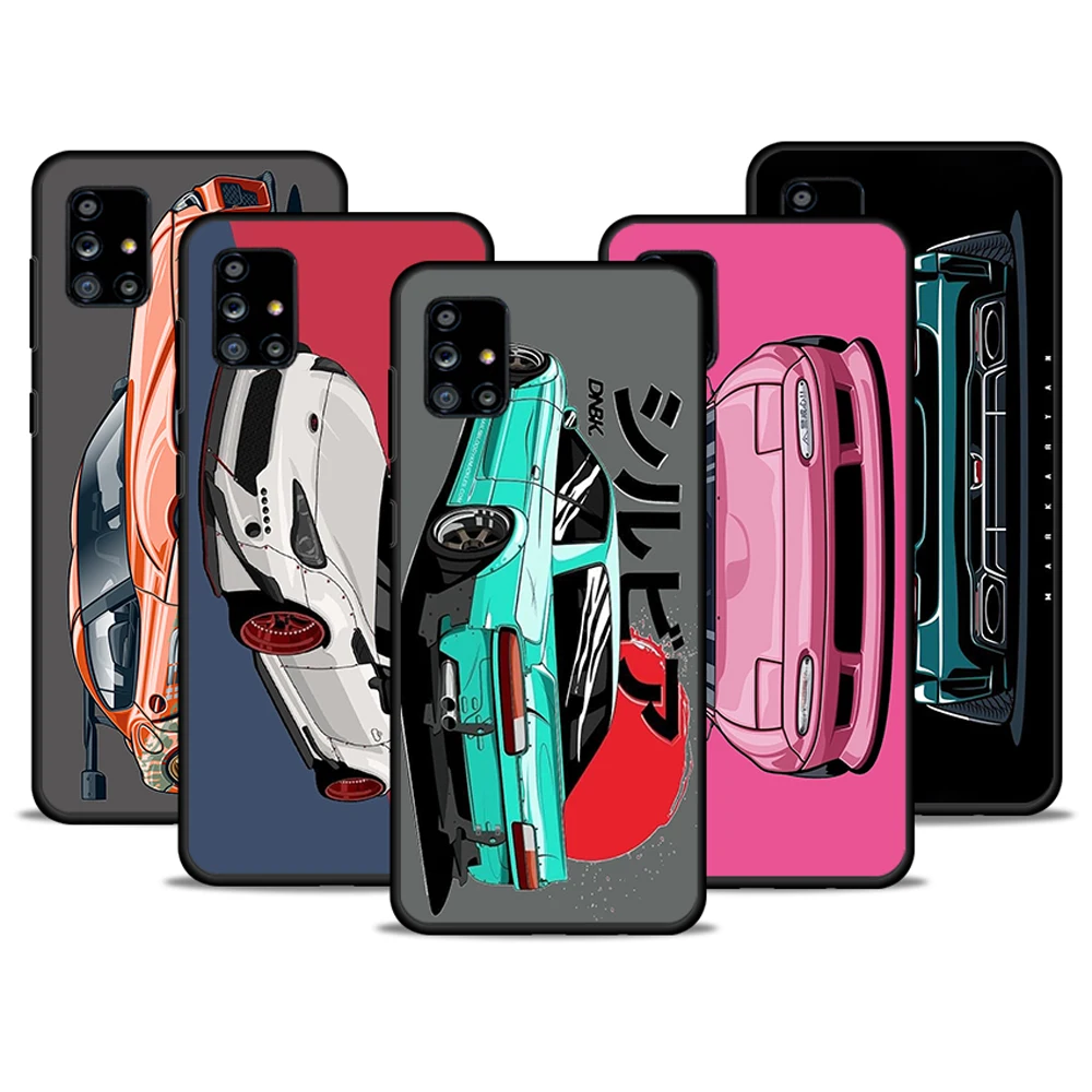 

Tokyo JDM Drift Sports Ca For Samsung Galaxy A72 A52 A71 A51 A32 5G A12 A21S A31 A41 Silicone Soft Cover Black Phone Case