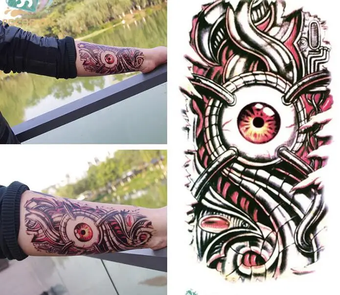 Татуировка cyборг Временная модная Механическая Сексуальная Большая татуировка
