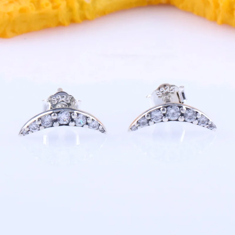 

Original 925 Sterling Silver Pan Earring Fashionable And Shiny Moon Pan Earrings For Women Wedding Gift Fashion Jewelry