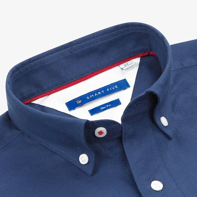 Smartfive Оксфордские мужские рубашки с коротким рукавом Летняя мужская рубашка