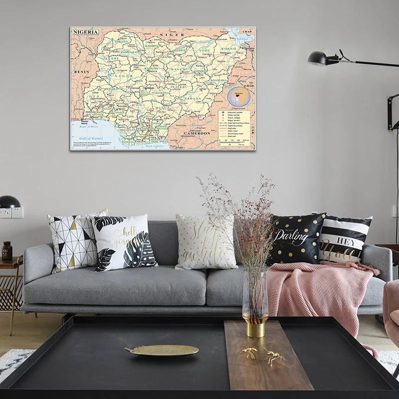 Карта Нигерии без запаха 90*60 см | Канцтовары для офиса и дома