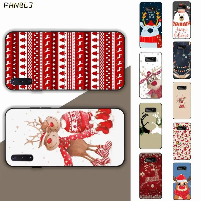 FHNBLJ новый год Рождество олень Санта Сделай Сам чехол для телефона Samsung Note 3 4 5 7 8 9 10