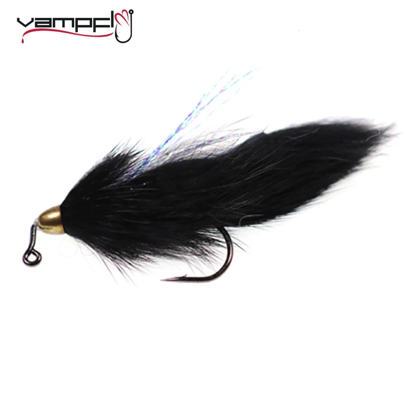 Vampfly 6 шт. 1/0 # Рыболовные Мухи конус медный шарик голова Кролик хвост стример