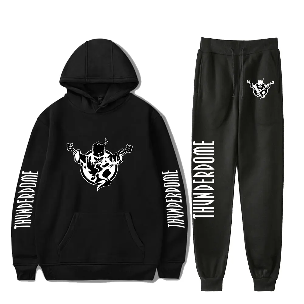 

music Festival Sweatshirt Suits Thunderdome Logo Hoodie Sweatshirts+jogger Pants Sport Recreational two piece men's hoodies Sets