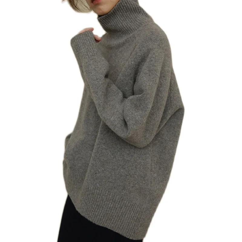 

Turtleneck pullover sweater women's winter new style Korean style lazy wind loose outer wear retro women's top bottoming sweater