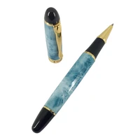 acmecn liquid ink rollerball pen 43g heavy metal pens with marble pattern gold trim liquid gel ink pen branded logo pen