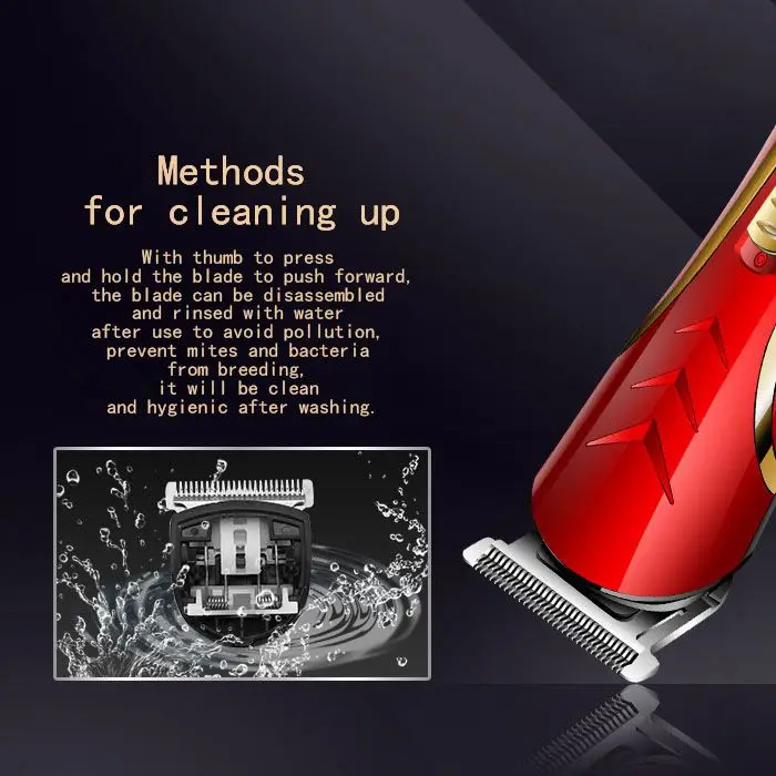 

Kemei KM-1409 110-220V 50/60Hz red ABS Electric Hair Clipper