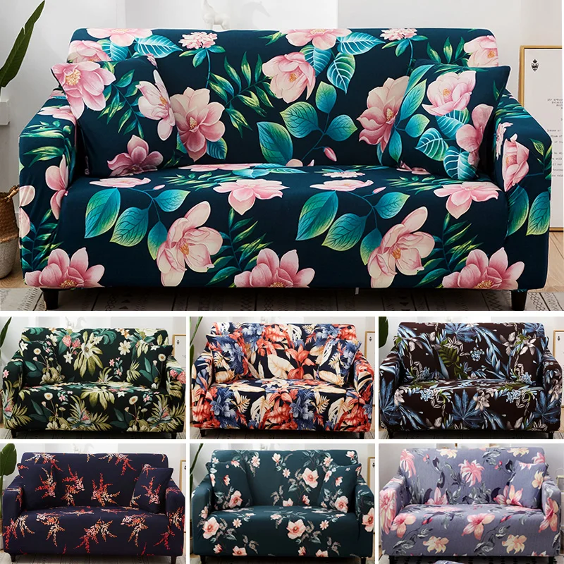Цветочный чехол для дивана спандекс чехлы гостиной эластичные Угловые сидений