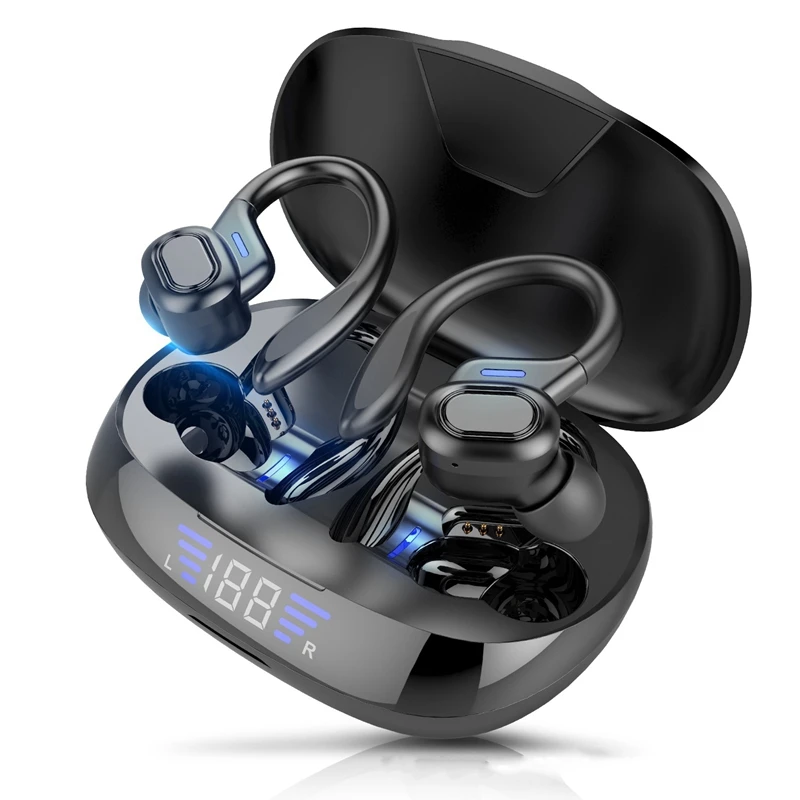 

TWS Earhook Bluetooth 5.0 Headsets LED 9D Sports Waterproof Earbuds