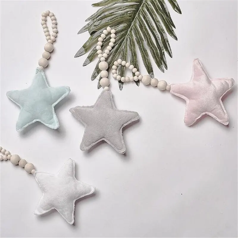 Скандинавский стиль деревянные бусины Луна Звезда Сердце Орнамент Ловец снов