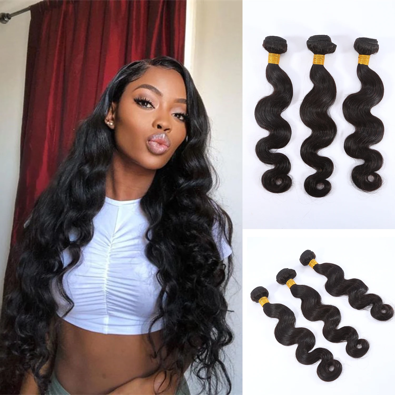 

Body Wave Bundles Brazilian Virgin Hair Body Wave Human Hair Bundles 10A 100% Unprocessed Body Wave Hair Extensions