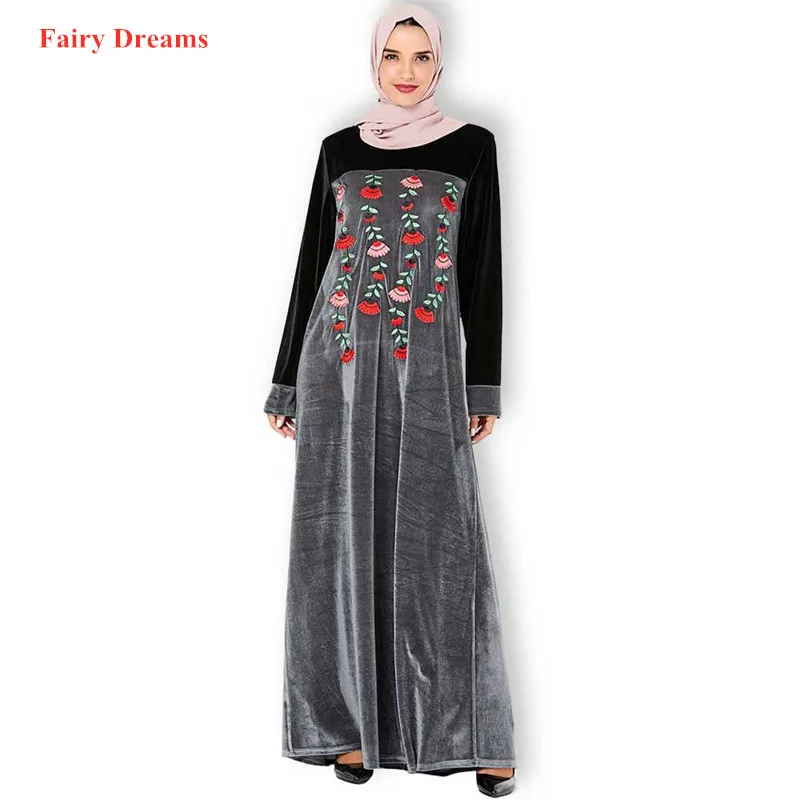 Женская бархатная одежда abaya Pakistan Дубай Турция мусульманская нарядное платье в