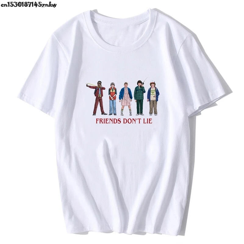 Мужская повседневная Уличная футболка в стиле Харадзюку черная с надписью Stranger