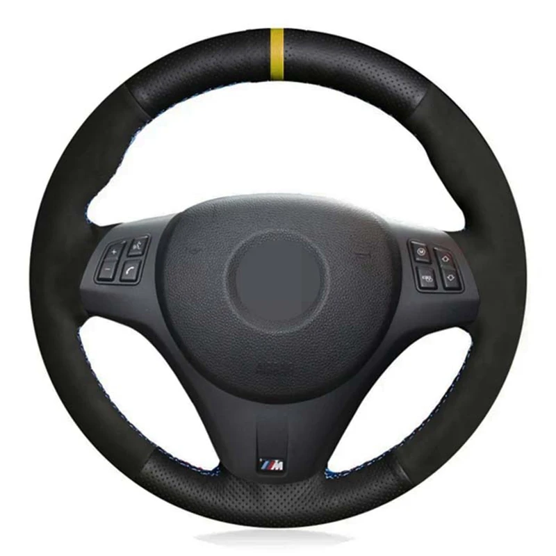 

Car Steering Wheel Covers Soft Black Suede Genuine Leather For BMW M Sport M3 E90 E91 E92 E93 E87 E81 E82 E88 Parts