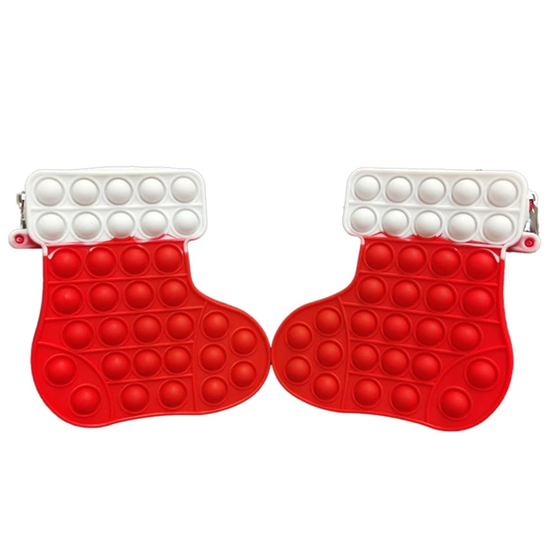 

Bubble Sensory Fidget Christmas Stockings Toys Silicone Push Bubble Xmas Socks Fidget Sensory Toy Decompression and Anti Anxiety