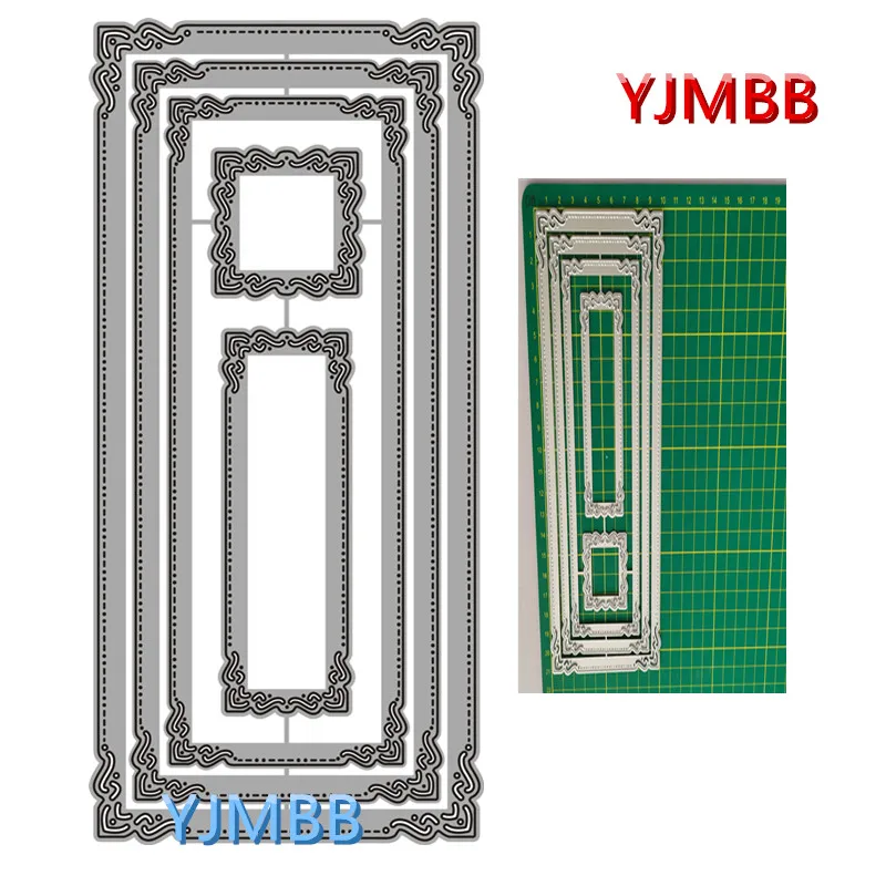 

YJMBB 2021 New Rectangle Border Frame Metal Cutting Dies Scrapbook Album Paper DIY Card Craft Embossing Die Cutting