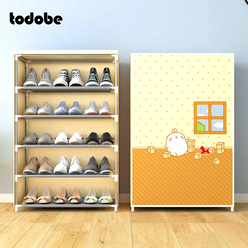 simple multilayer shoe rack nonwoven storage closet home dorm entryway space saving shoe stand holder shoe cabinet with zipper free global shipping