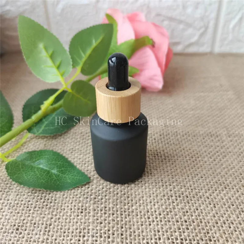

15ml/30ml Matte black Dropper Mini Glass Bottle Essential Oil Display Vial , Small Serum Perfume Brown Sample Container
