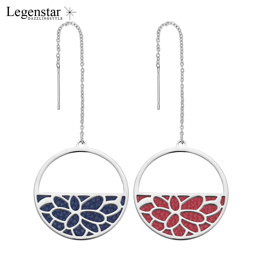 Legenstar модные длинные из нержавеющей стали круглая капля серьга для женщин