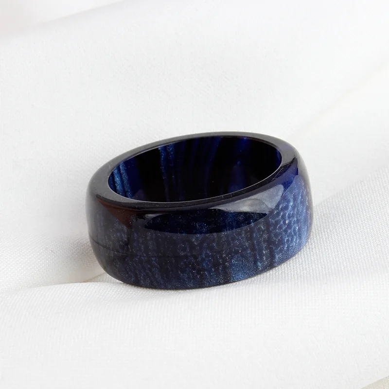 

New Retro Acrylic Resin Personality Simple Multicolored Glitter Rainbow Ring