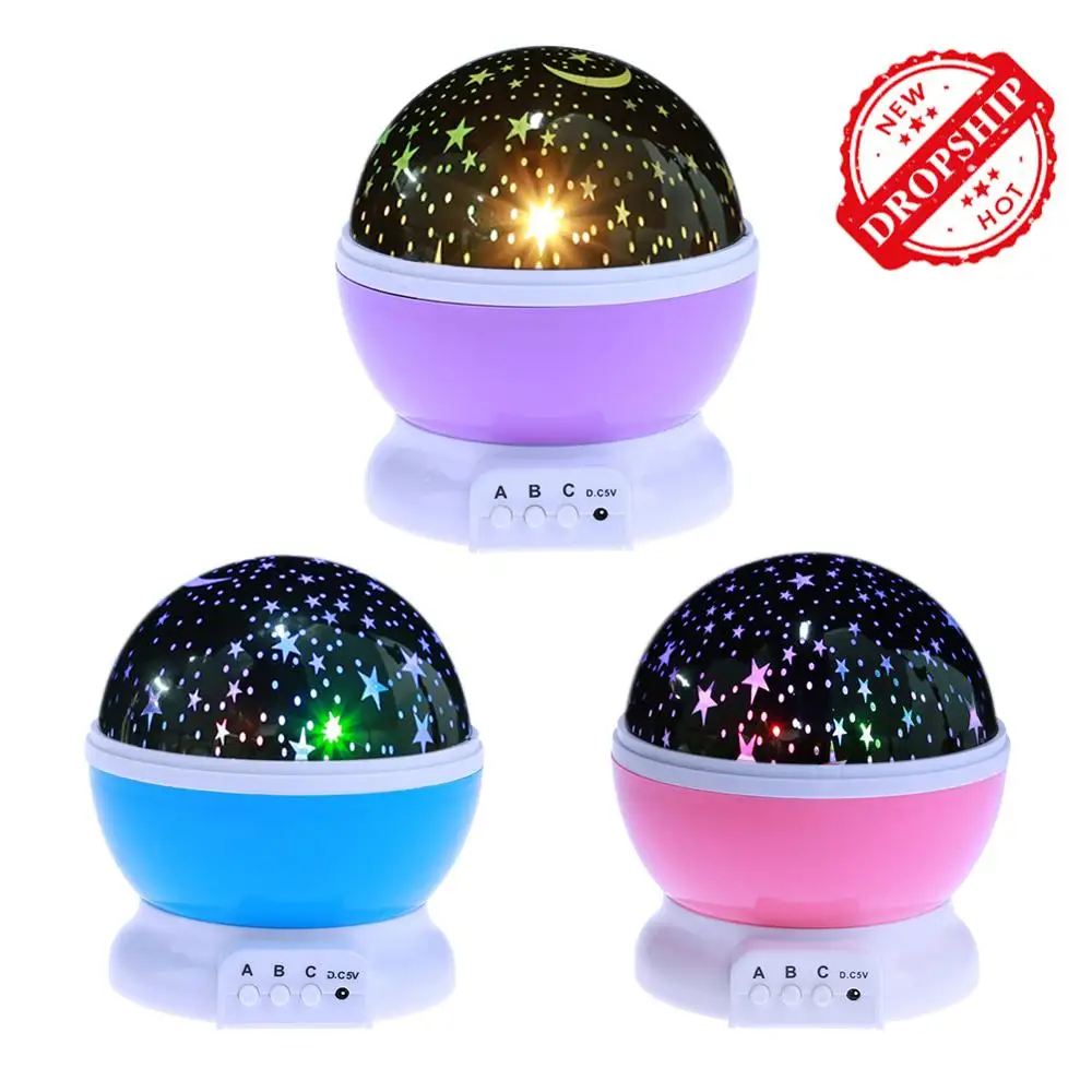 Светодиодный ночсветильник со звездным небом вращающийся проектор с питанием от