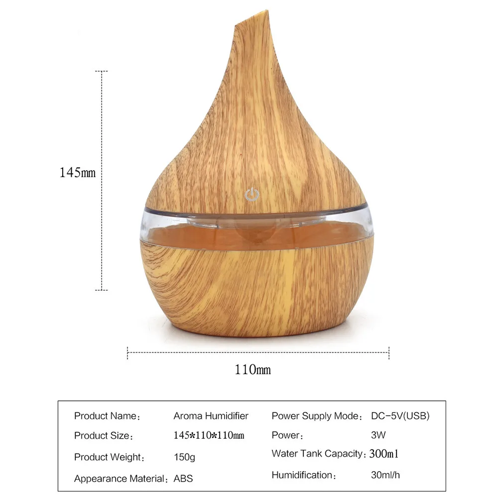

Ultrasonic Mist Maker Sprayer Mini Wood Grain Air Humidifier Electric Essential Aroma Oil Diffuser Usb Air Fresher Diffuser#dg4