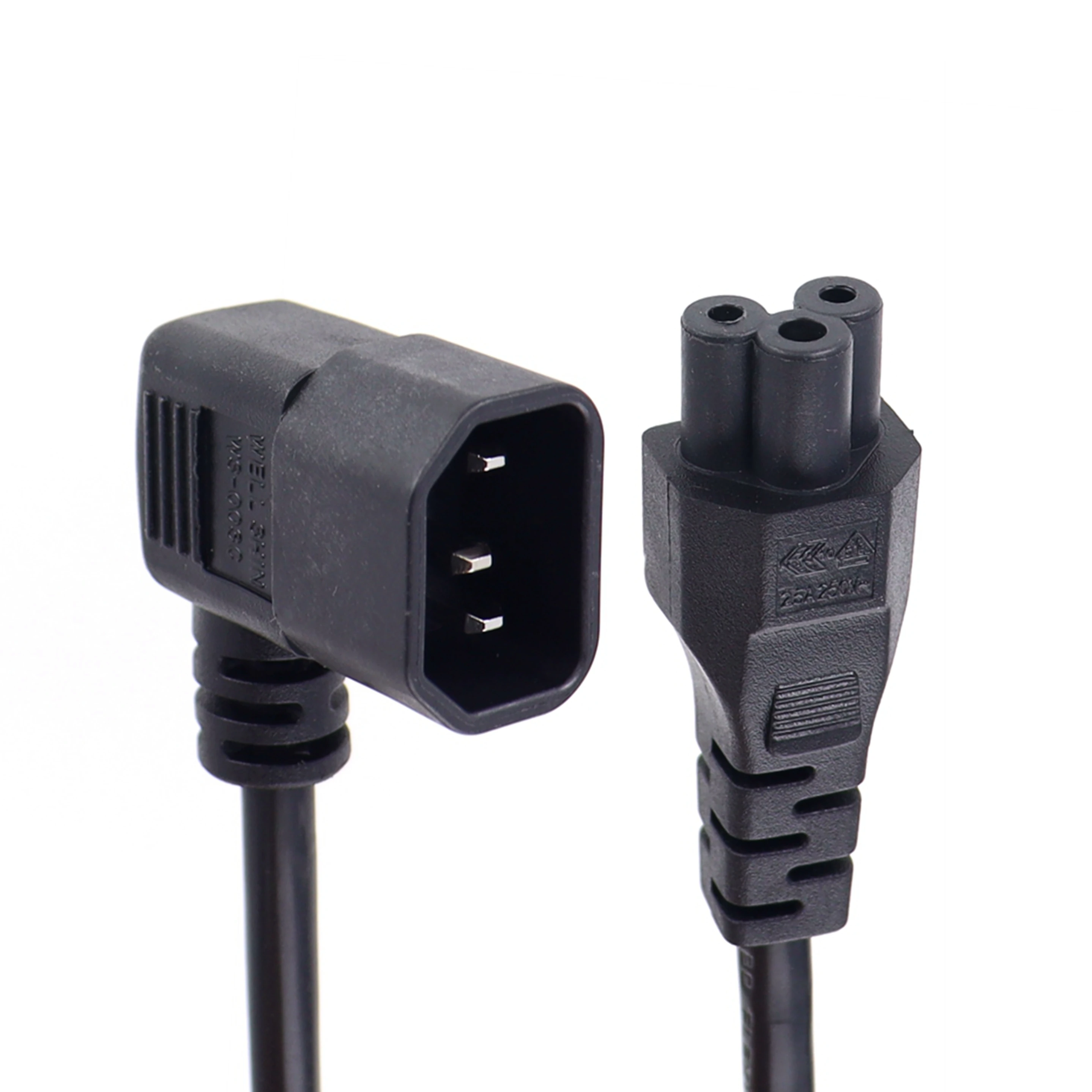 IEC320 C5–C14 Удлинительный кабель питания под углом 90 градусов «папа-мама» ИБП PDU Интерфейс корпуса Серверный шнур питания