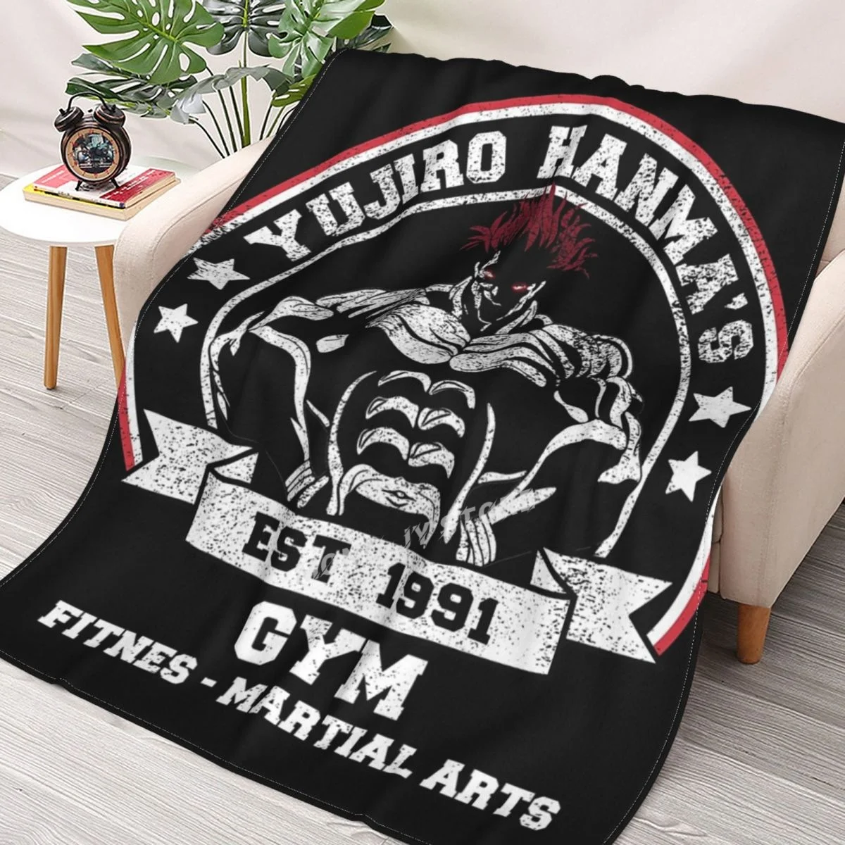 

Yujiro Hanma Gym Throw Blanket Sherpa Blanket Bedding soft Blankets