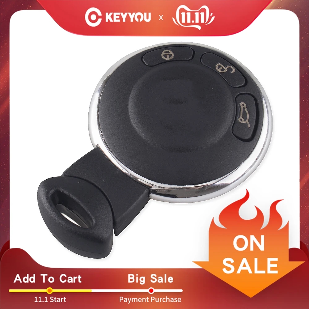 Запасной чехол KEYYOU для автомобильного ключа с 3 кнопками брелка BMW Mini Cooper R56 крышка