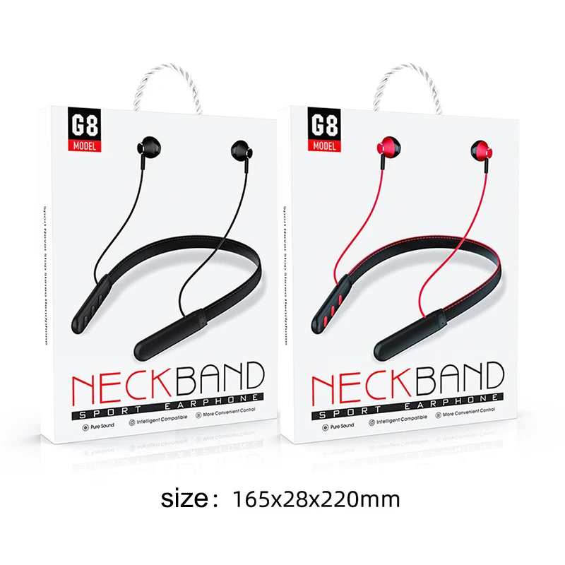 

Bluetooth headset 5.0 hanging neck stereo sports earphones Neck-mounted 6d powerful bass headphones running in-ear earbuds