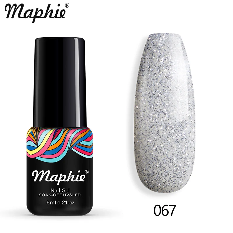 067 Maphie бриллиантовый блеск с ультрафиолетовым свечением Гель-лак для ногтей мерцающий декор с блестками Блестящий лак для ногтей полуперманентный лак Led синий гель для ногтей - Цвет: 067
