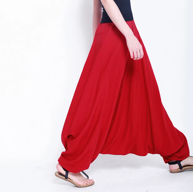 

2022 Fashion women Men crotch pants,wide leg pants,Spring M-2XL dancing pants skirt bloomers Harem casual trousers