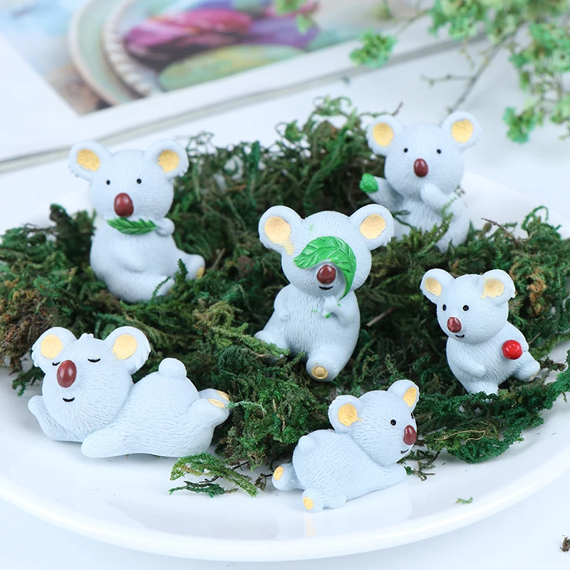 

Mini Resin Koala Animal Figurine Miniature Feng Shui Miyazaki Easter Home Decor Fairy Garden Home Decoration Room Accessories