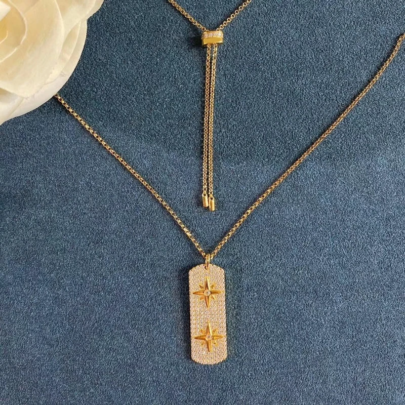 Модный шарм из стерлингового серебра копия 1:1 Реплика регулируемое ожерелье с