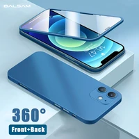 360 full cover front tempered glassback case for iphone 12 11 pro max 12mini x xr xs max lens protection shockproof matte funda